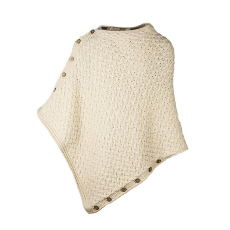 Aran Super Soft Merino Poncho Natural